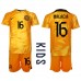 Cheap Netherlands Tyrell Malacia #16 Home Football Kit Children World Cup 2022 Short Sleeve (+ pants)